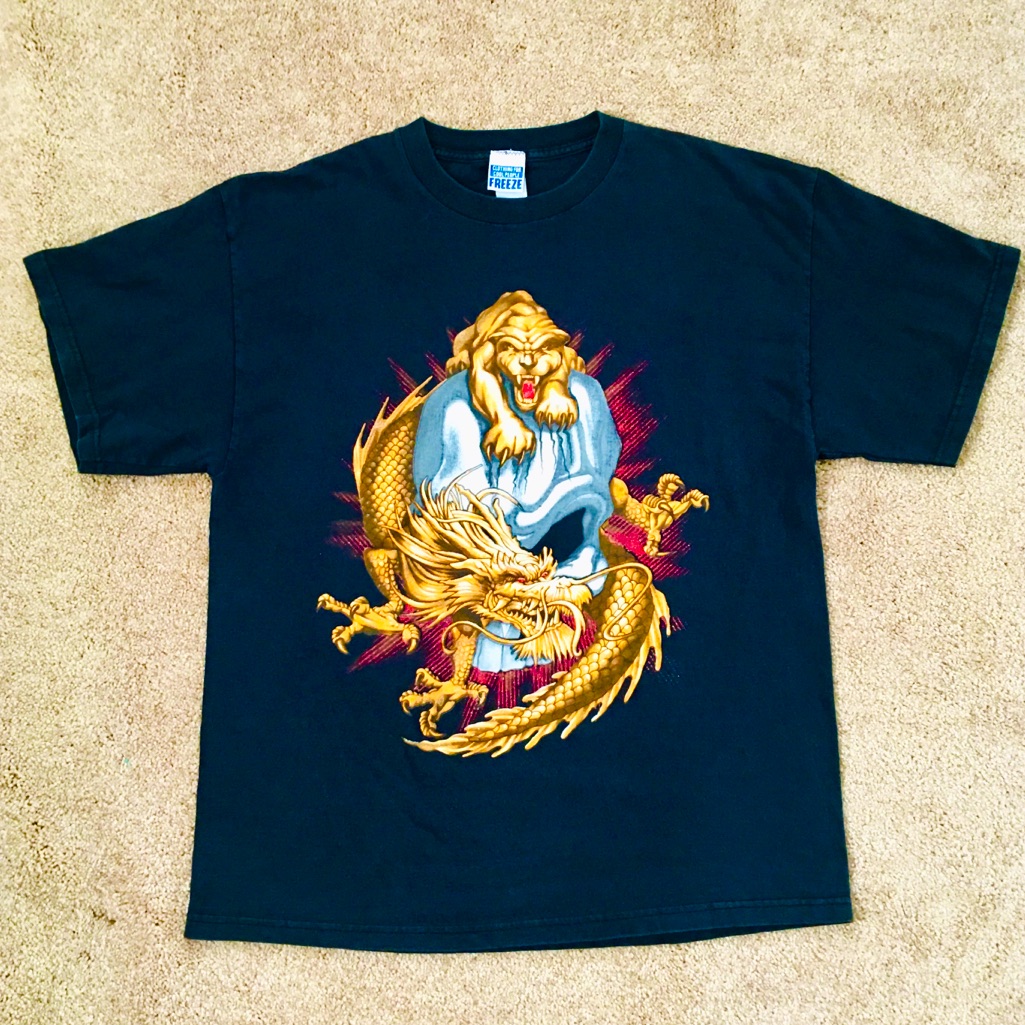 90s Freeze T-Shirt Dragon Skull Tiger Graphic T-Shirt Sz Lg?